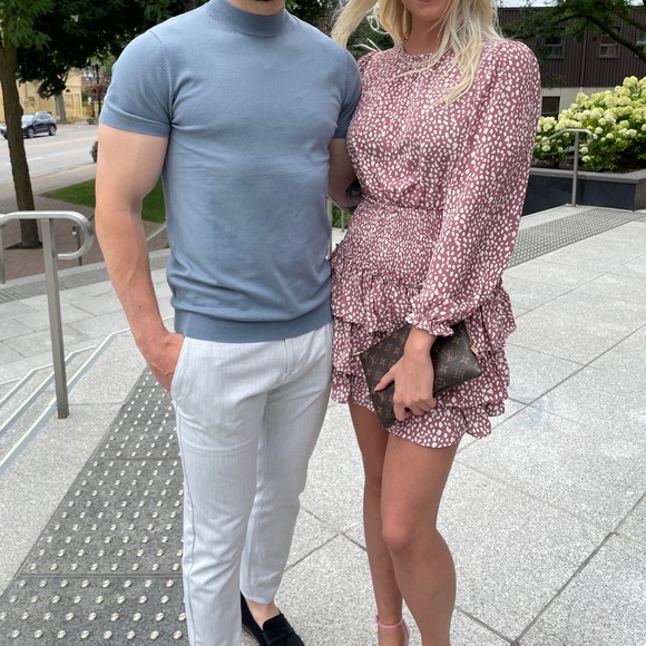 Honey Dress - pink long sleeve with ruffles! Super cute - Picture 2 of 3